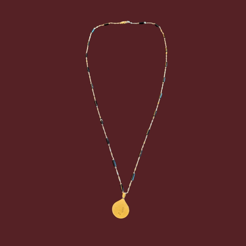 Bernard K. Passman #4 18K Black Coral Seashell Pendant 14K Chain Replaced Clasp - Picture 12 of 13